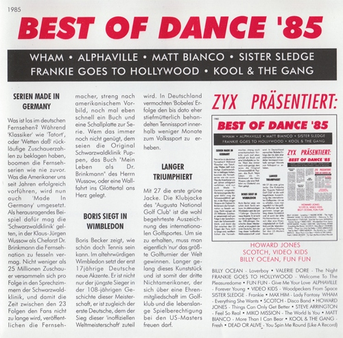 Best Of Dance' 85 (1995) Best Of Dance' 85